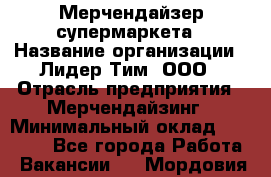 Мерчендайзер супермаркета › Название организации ­ Лидер Тим, ООО › Отрасль предприятия ­ Мерчендайзинг › Минимальный оклад ­ 25 000 - Все города Работа » Вакансии   . Мордовия респ.